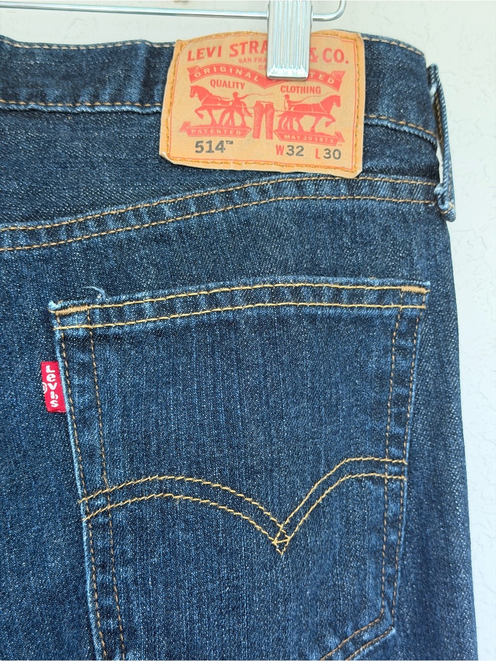 Levi’s 514 Straight Fit Jeans Dark Blue Wash - Picture 6 of 10